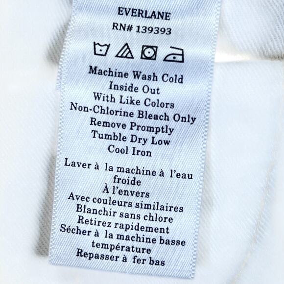 Everlane The Rigid Slouch Jeans Womens 32 Cream Button Fly Straight Leg Denim - Picture 12 of 12